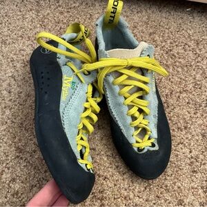 La Sportiva Climbing Shoes with Yellow and Black Accents